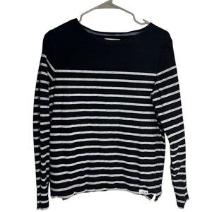 Harris Wilson Navy & White Striped Mariner Top